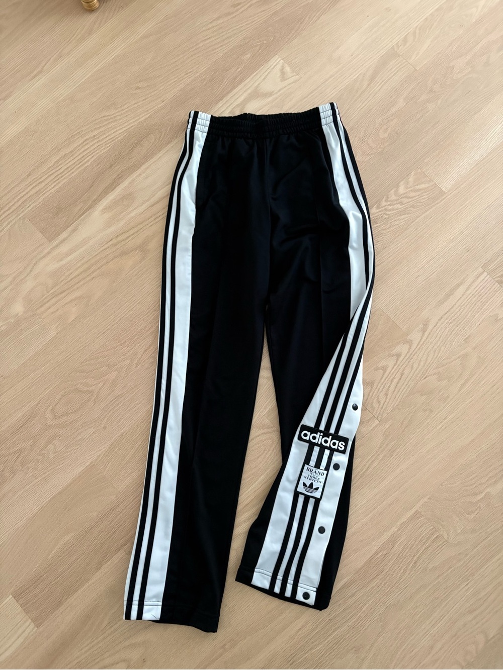 adidas Black and White Snap-Front Joggers for Kids